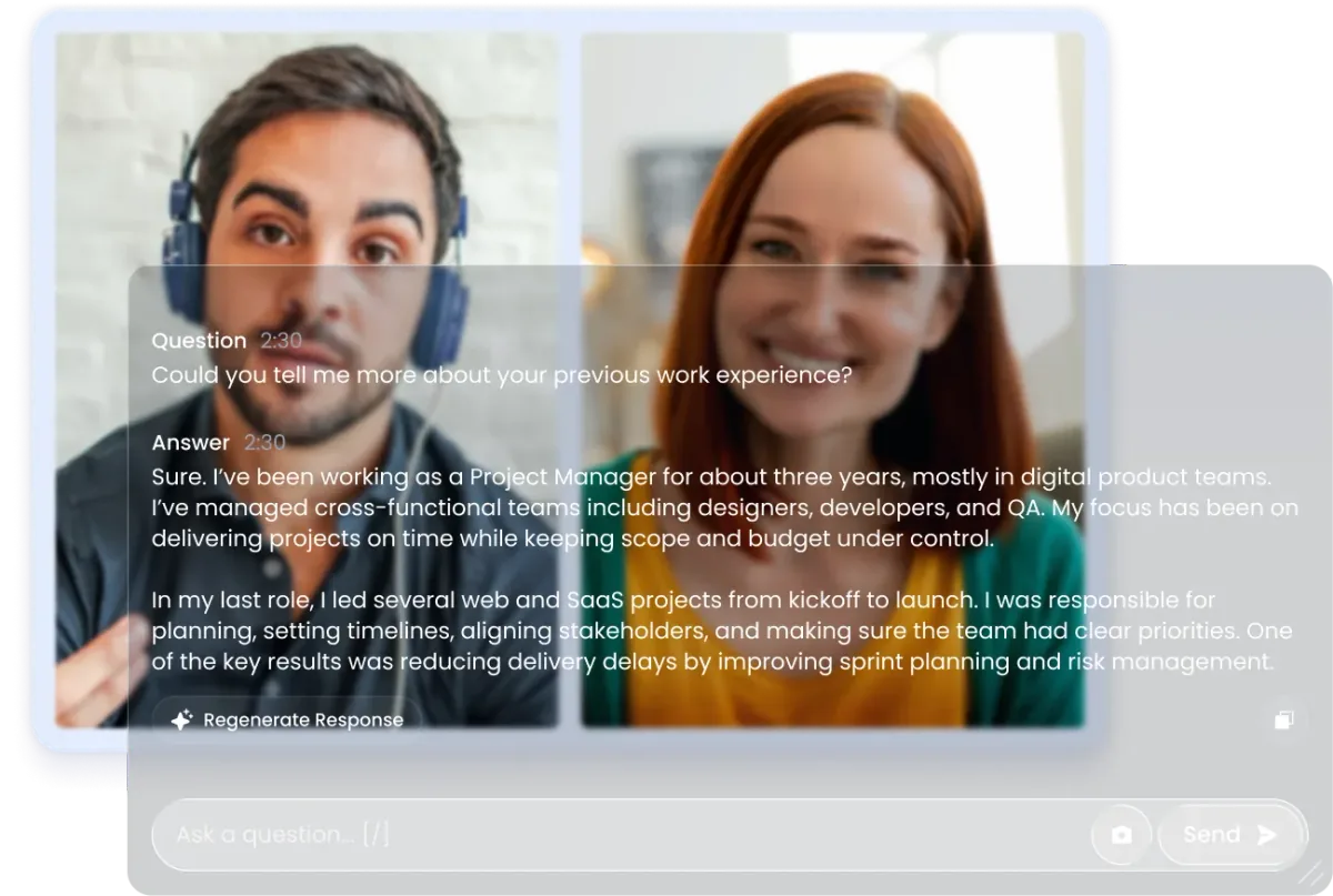 Focus on the Interviewer UI mockup